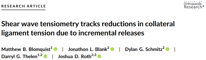 Matthew Blomquist (@mb_blomquist) on Twitter photo Excited to share my first research paper, “Shear wave tensiometry tracks reductions in collateral ligament tension due to incremental releases” <a href="/JOrthopRes/">Journal of Orthopaedic Research®</a> <a href="/UW_BAMLab/">Roth Group: Biomechanical Advances in Medicine Lab</a> <a href="/UWMadison_BME/">UW-Madison BME</a> <a href="/wiscorthopedics/">UW Orthopedics and Rehabilitation</a> <a href="/BlankJonathon/">Jon Blank</a> <a href="/dgschmitz17/">Dylan Schmitz</a> <a href="/UW_NMBL/">UW NMBL</a> <a href="/JDRothPhD/">Joshua D Roth</a>
bit.ly/3P64wKi Excited to share my first research paper, “Shear wave tensiometry tracks reductions in collateral ligament tension due to incremental releases” <a href="/JOrthopRes/">Journal of Orthopaedic Research®</a> <a href="/UW_BAMLab/">Roth Group: Biomechanical Advances in Medicine Lab</a> <a href="/UWMadison_BME/">UW-Madison BME</a> <a href="/wiscorthopedics/">UW Orthopedics and Rehabilitation</a> <a href="/BlankJonathon/">Jon Blank</a> <a href="/dgschmitz17/">Dylan Schmitz</a> <a href="/UW_NMBL/">UW NMBL</a> <a href="/JDRothPhD/">Joshua D Roth</a>
bit.ly/3P64wKi