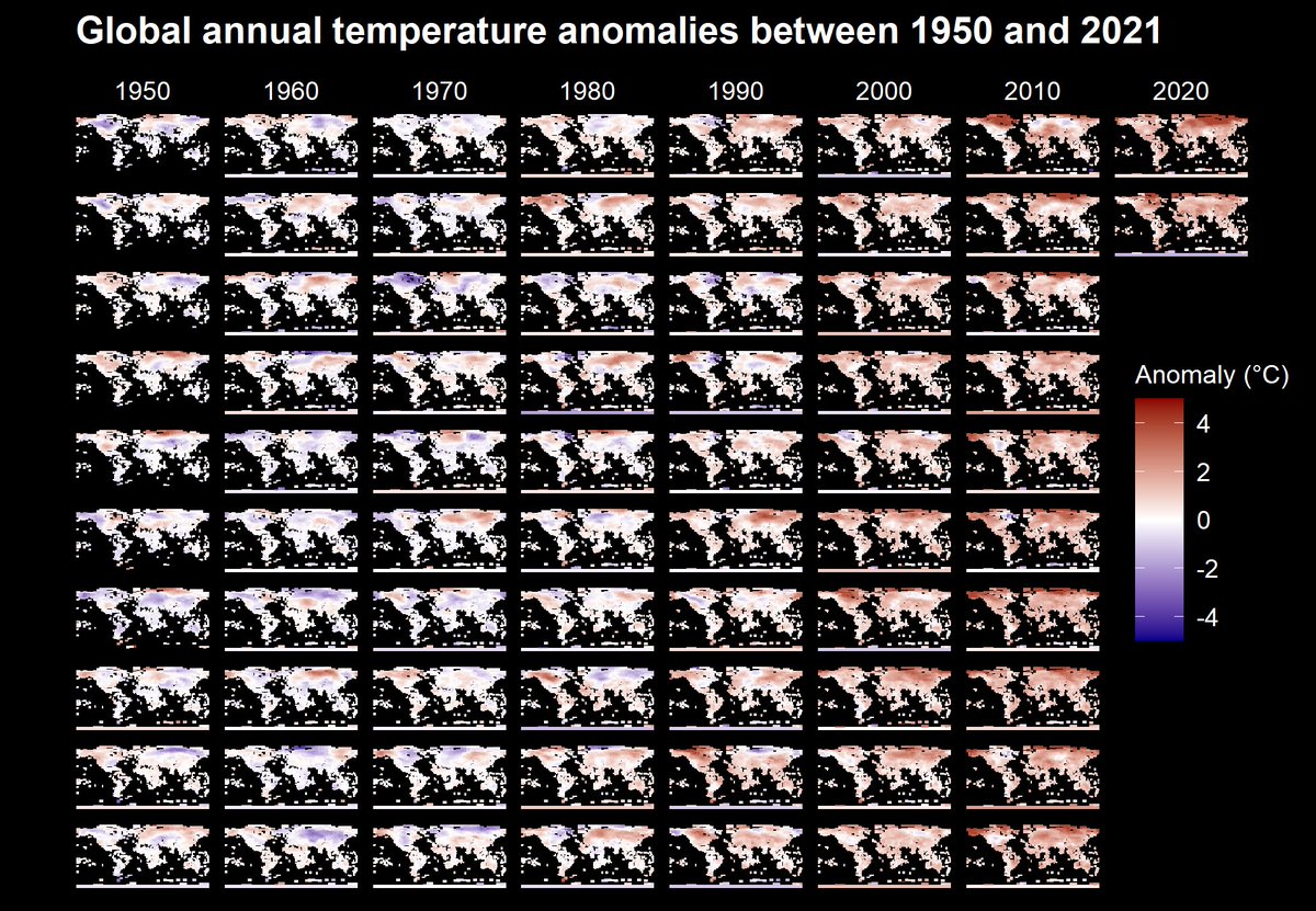 Global annual temperature anomalies using data from data.giss.nasa.gov/gistemp/. Thanks to @PatSchloss  and his code club videos for helping me to improve my programming skills in R.