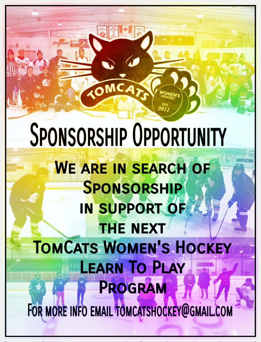 We're looking for a Sponsor in support of our next Women's Learn to Play Program. If you'd like to partner with us in providing an on-ice learning opportunity for women new to hockey, send a dm or email tomcatshockey@gmail.com ♥️🏒♥️
#LearnToPlay #WomensHockey #NeverToOldToLearn