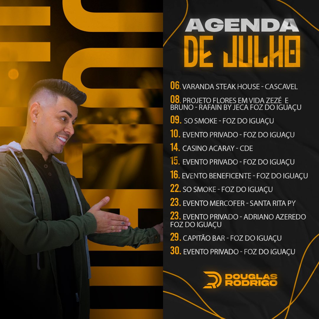 douglasroodrigo's tweet photo. Agenda do mês de Julho!!! https://t.co/pEuFNXZ7S1