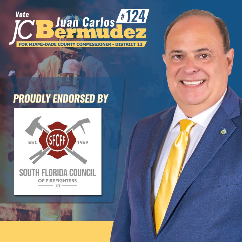 commishbermudez's tweet photo. ENDORSEMENT ALERT
Thank you to the South Florida Council of FireFighters for endorsing my campaign #MiamiDade County Commissioner, District 12. I’m looking forward to continuing to work together to protect our community during these difficult times.
#JCforCommissioner https://t.co/zbGcPmKEz0