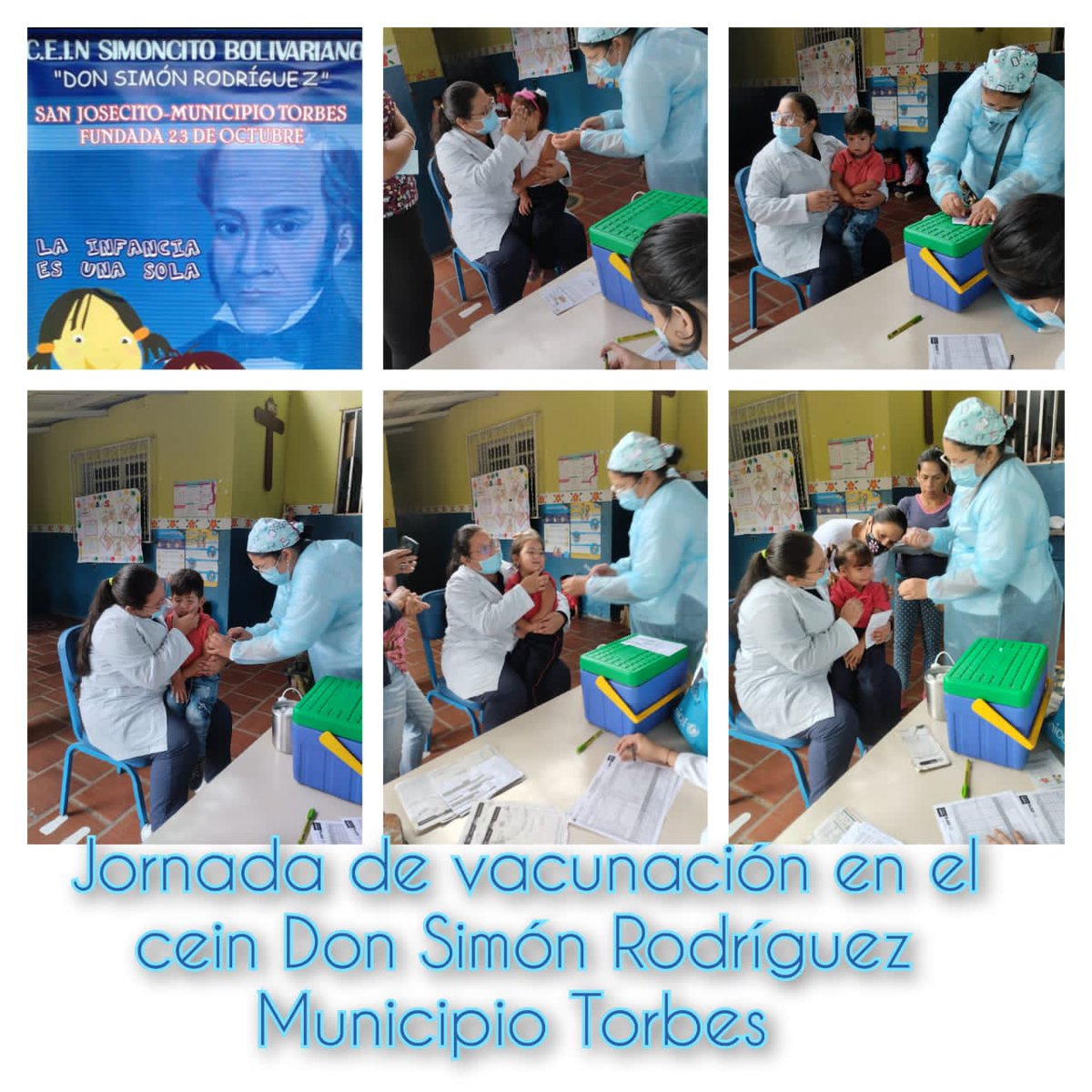 Hoy gran jornada de vacunacion en nuestro <a href="/inicialdsr/">simonrodrigueztorbes</a>  <a href="/psuv_torbes/">Comunitaria Palmita 107.7 Fm</a> @ZonaEducTachira <a href="/_LaAvanzadora/">Yelitze Santaella</a> <a href="/Div_Ini_Pri_Esp/">Divi. de Niños y Niñas ZET</a>