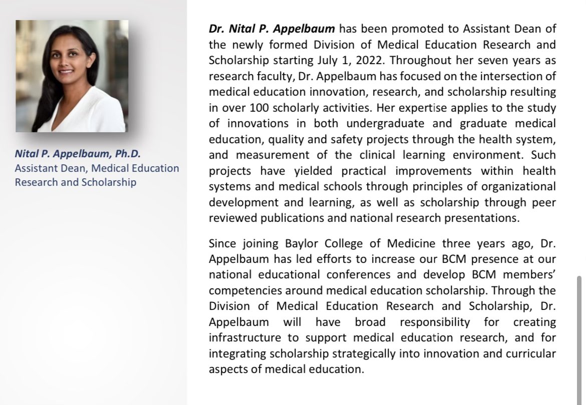 ericappelbaum's tweet photo. So so so proud of @NitalAppelbaum and all her hard work on becoming the newest ASSISTANT DEAN at @bcmhouston! #MedEdResearch #MedEd https://t.co/XUPHEujIPz