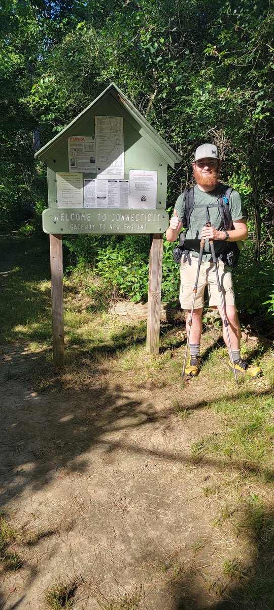 LiamHikes's tweet photo. So many milestones, so little time. New York into Connecticut, 1500 miles completed, and Connecticut into Massachusetts. Progress! 😁 https://t.co/c6NWireY7n