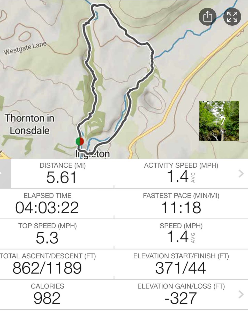 Charlotte33rpm's tweet photo. Ingleton Waterfalls Trail part 3.
The nitty gritty. Top speed definitely not achieved during any of the numerous ascents! #SpectacularScenery https://t.co/kJDtbG5HMc
