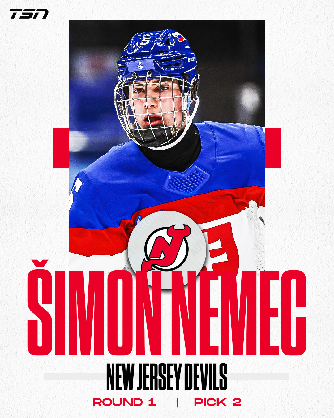 TSN on X: With the second overall pick in the 2022 NHL Draft, the New  Jersey Devils select Simon Nemec! #NHLDraft  / X