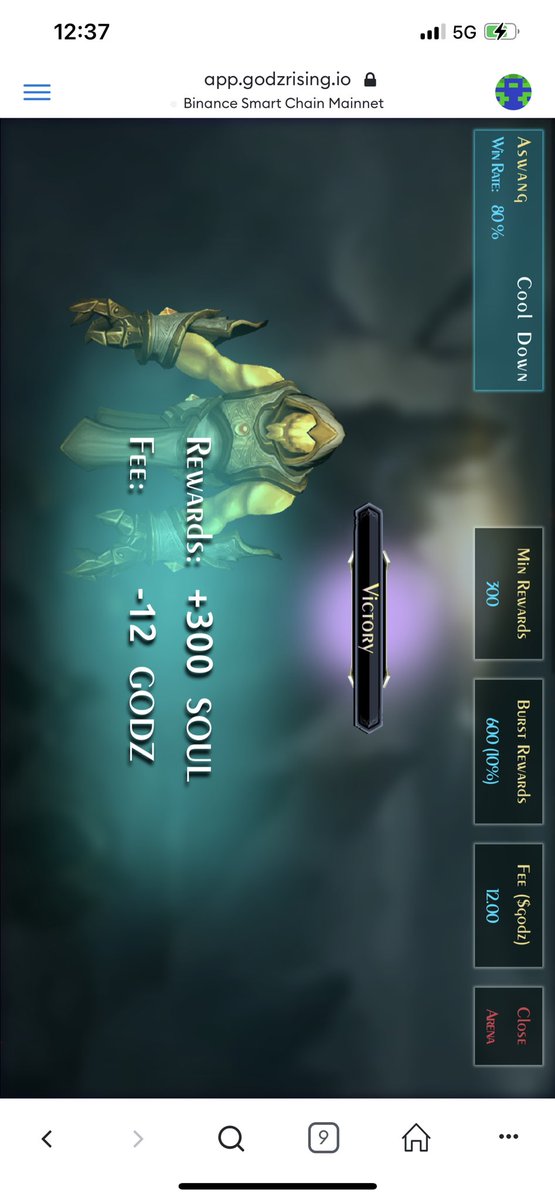 ahki_occ's tweet image. Day 8, 1 burst 1 win 1 lose, currently total 23100 souls won, slowly but surely :) @CryptogodzNFTG @nickjperoni  #GameFi #Play2Earn #godzriseagain to the moon 🚀🚀🚀