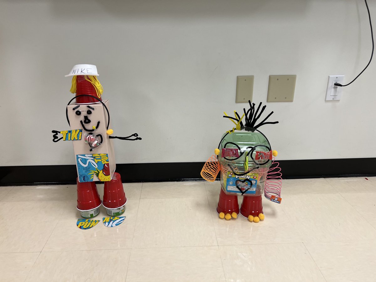 AthertonES's tweet photo. The A-Team created a robot with a heart ♥️ for our team building activity. They could only use materials provided! They came out cute! Help me judge! Which one is most creative…left or right? ⁦@Leigha_Curry7⁩ ⁦@HoustonISD⁩ ⁦@HISDElementary2⁩ #STREAM #engaging https://t.co/9Pe8ebbtb5