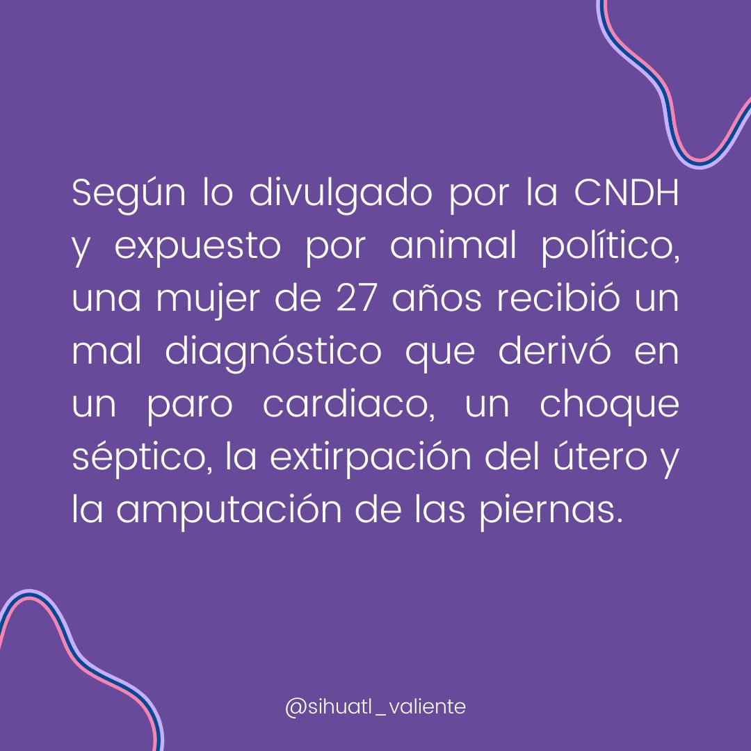 Sihuatlvaliente's tweet photo. Volvimos con una noticia que nos concierne a todas, pues si bien nuestra salud siempre será importante y las omisiones que diversos hospitales tuvieron en este proceso ha sido un enorme problema que afectó gravemente a la mujer de la cual te hablamos.
1/2 https://t.co/Rkj6lHEiPz