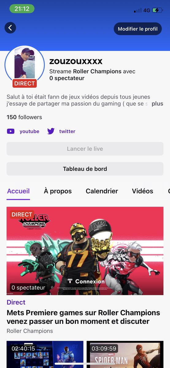 zouzouxxxx's tweet photo. Je suis en live sur twitch j’essaye de m’améliorer sur Roller Champions #15 https://t.co/LleFAd0aG8 vient passer un bon moment et discuter pour que je passer les 3 viewers quotidien pour que je soit affilié #twitch #RollerChampions #twitchfr #twitchaffiliate #twitchstream https://t.co/scnnW2V9Rw