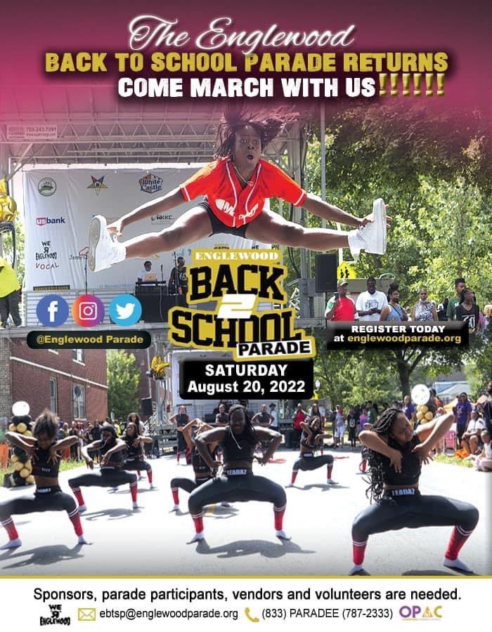 EnglewoodParade's tweet image. Different year, same story! 

We are back in action! 

Join us @10:30am on a walk from 56th and Halsted traveling to Ogden Park on 65th and Racine. 

Meet us at Ogden Park for the parade finale from 12pm-3pm. There will be food, games, entertainment, a book bag giveaway and more!