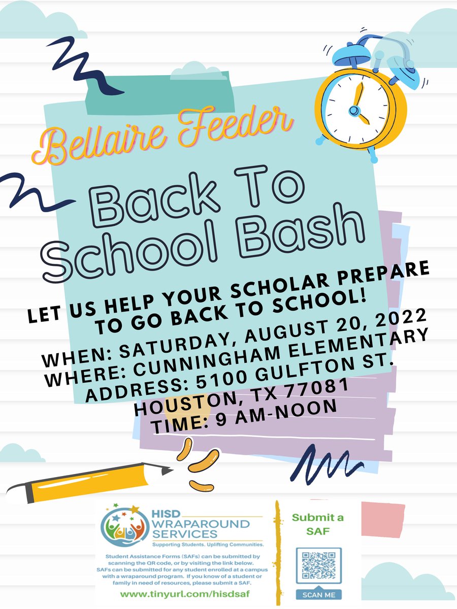 west_division's tweet photo. Set your calendar - the Bellaire Feeder will be hosting a back-to-school bash to benefit the community and assist our scholars with a healthy and successful start! https://t.co/UwuioxQVEe