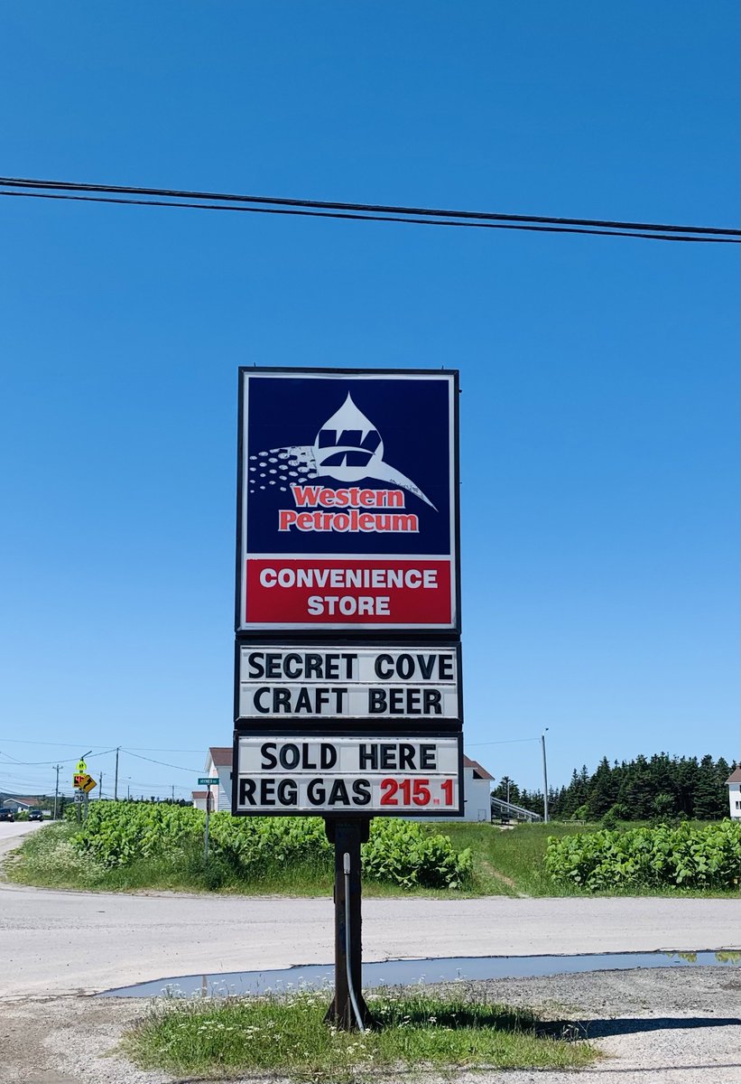 SecretCoveBrew's tweet photo. Gas prices are up no doubt, but so are local businesses supporting our little brewery. Port au Port gas bar and Secret Cove Brewing. #localsupport https://t.co/CA290twv5H