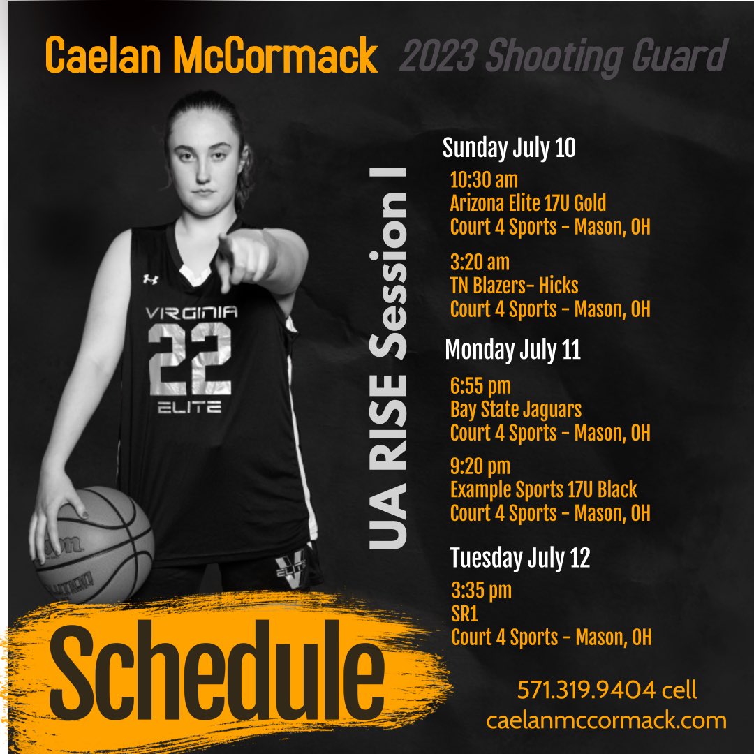 Schedule for <a href="/UANextGHoops/">Girls UAA</a> Session 1.