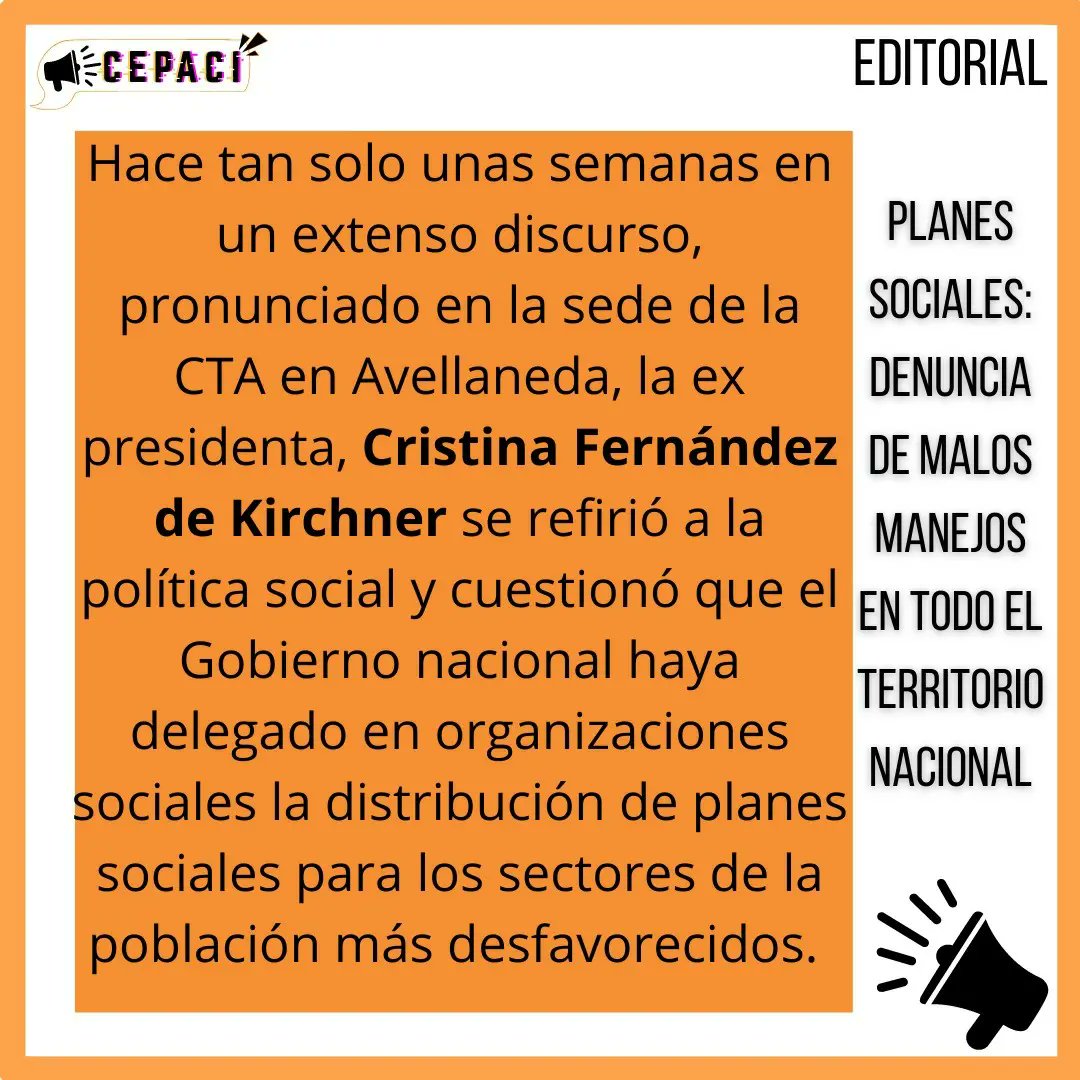 cepaci_arg's tweet photo. PLANES SOCIALES: DENUNCIA DE MALOS MANEJOS EN TODO EL TERRITORIO NACIONAL

Desde el CEPACI te contamos cuál es la realidad de nuestra provincia👇
@AyelenMazzina
#PlanesSociales #Hambre #Desocupacion 
#PlanDeInclusionSocial https://t.co/6IqYizFPNO