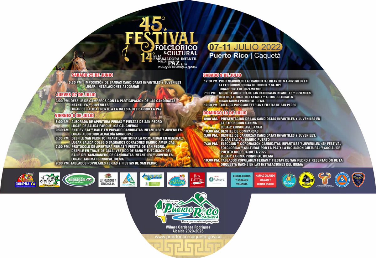 alc_ptorico_caq's tweet photo. PROG:
#Cara1: Programación del 45° Festival Folclórico y  l y 14° de la Embajadora Infantil por la Paz y la Inclusión Cultural y Social.

#Cara2: Programación de la XXVII Feria Comercial y Agropecuaria, l Feria Equina Grado B y ll Muestra Artística y Cultural de la Ganadería. https://t.co/mWHFUDe8TJ