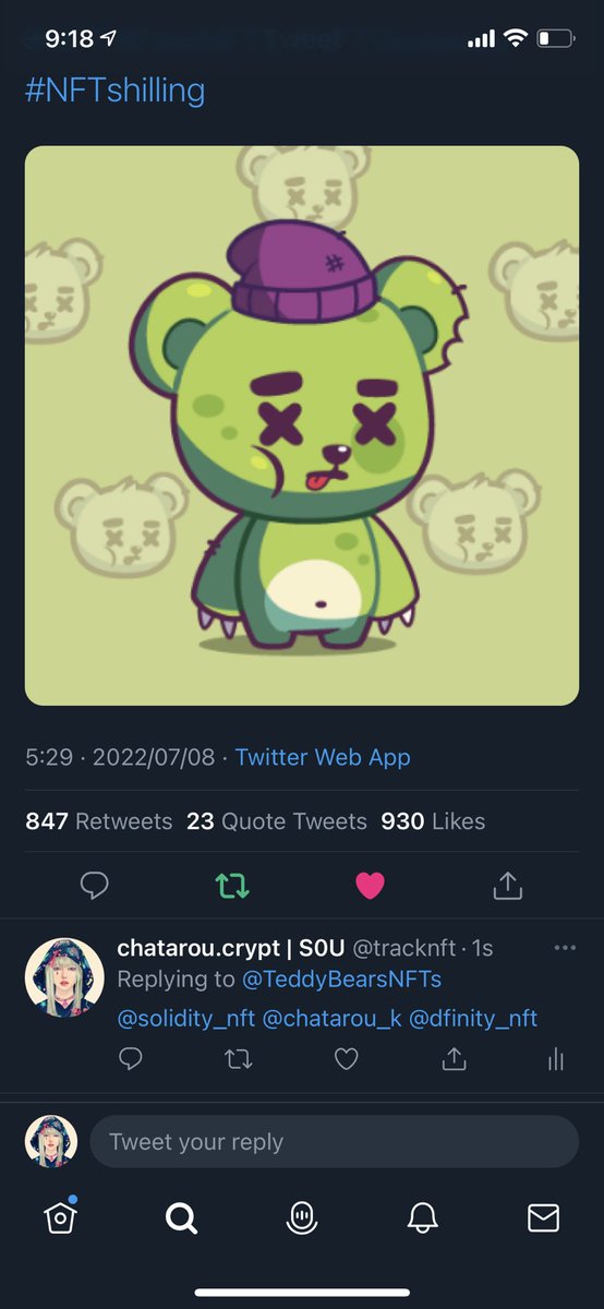 tracknft's tweet photo. @TeddyBearsNFTs @solidity_nft @chatarou_k @dfinity_nft done! https://t.co/s8RvPkliyP
