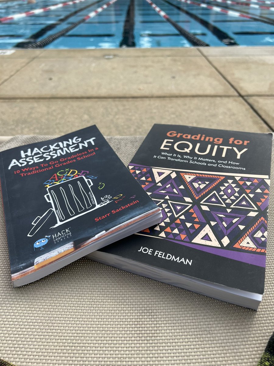 Finished one summer reading book today and now onto the next! Absolutely love how Hacking Assessment is written! @10publications @mssackstein definitely got my mind going with new ideas for my classroom!