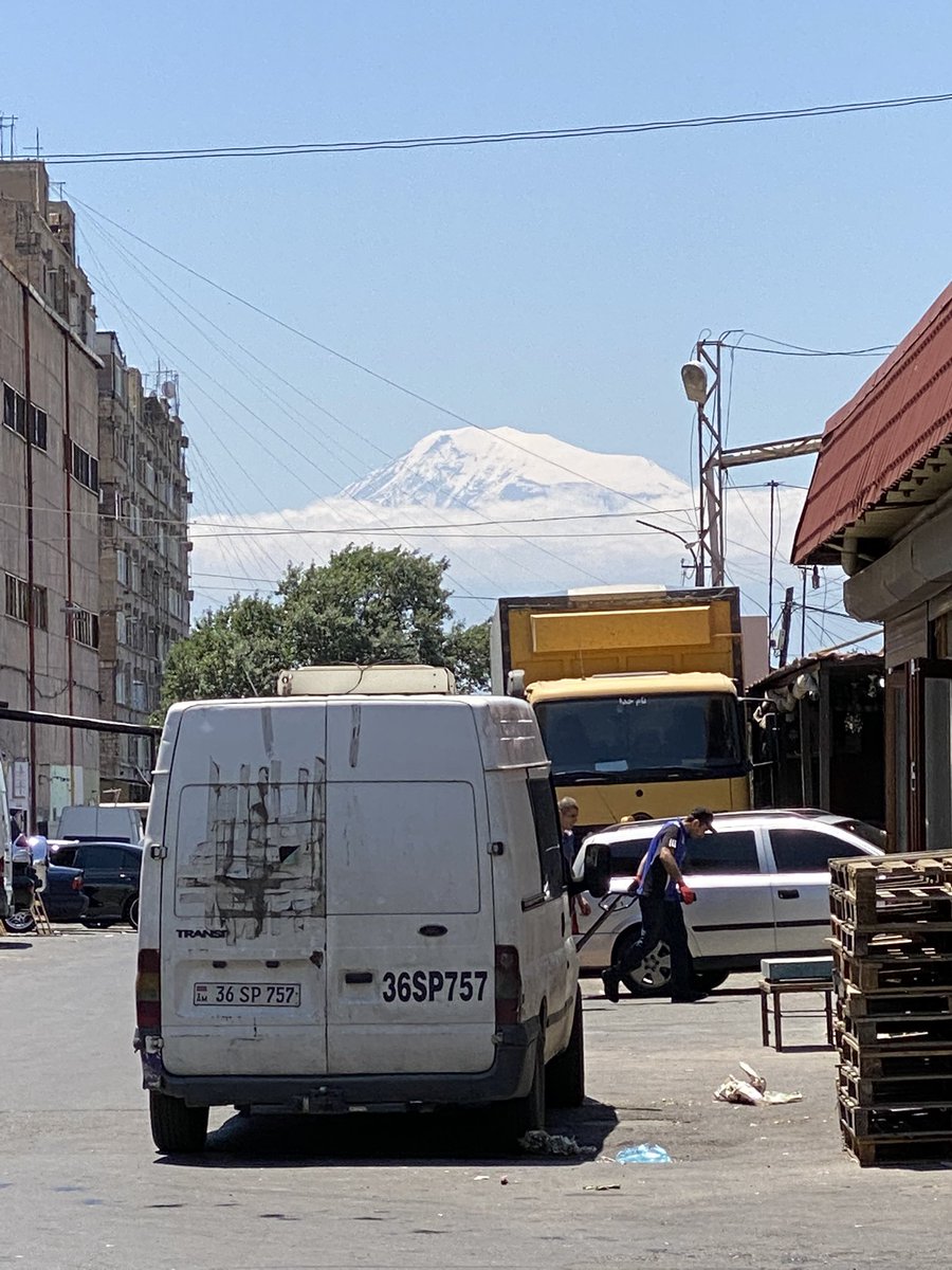 vonJoedenForgey's tweet photo. #MountArarat (#Massis) is on view everywhere in Yerevan, sometimes hiding behind clouds, and sometimes as present and clear as in this photo from the Nor Malatia neighborhood, where many survivors of the 1915 genocide fled and established themselves after the war. https://t.co/A5jYLeWrfS