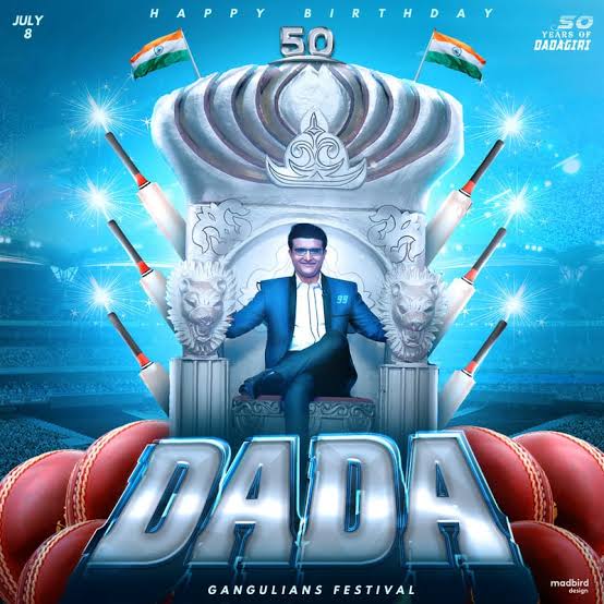 Very happy 50 years birthday to Sourav Ganguly, We love you Dada. 