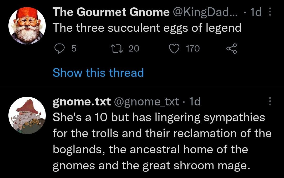 FleshToaster's tweet photo. I love gnome twitter https://t.co/btJJeoQgrF