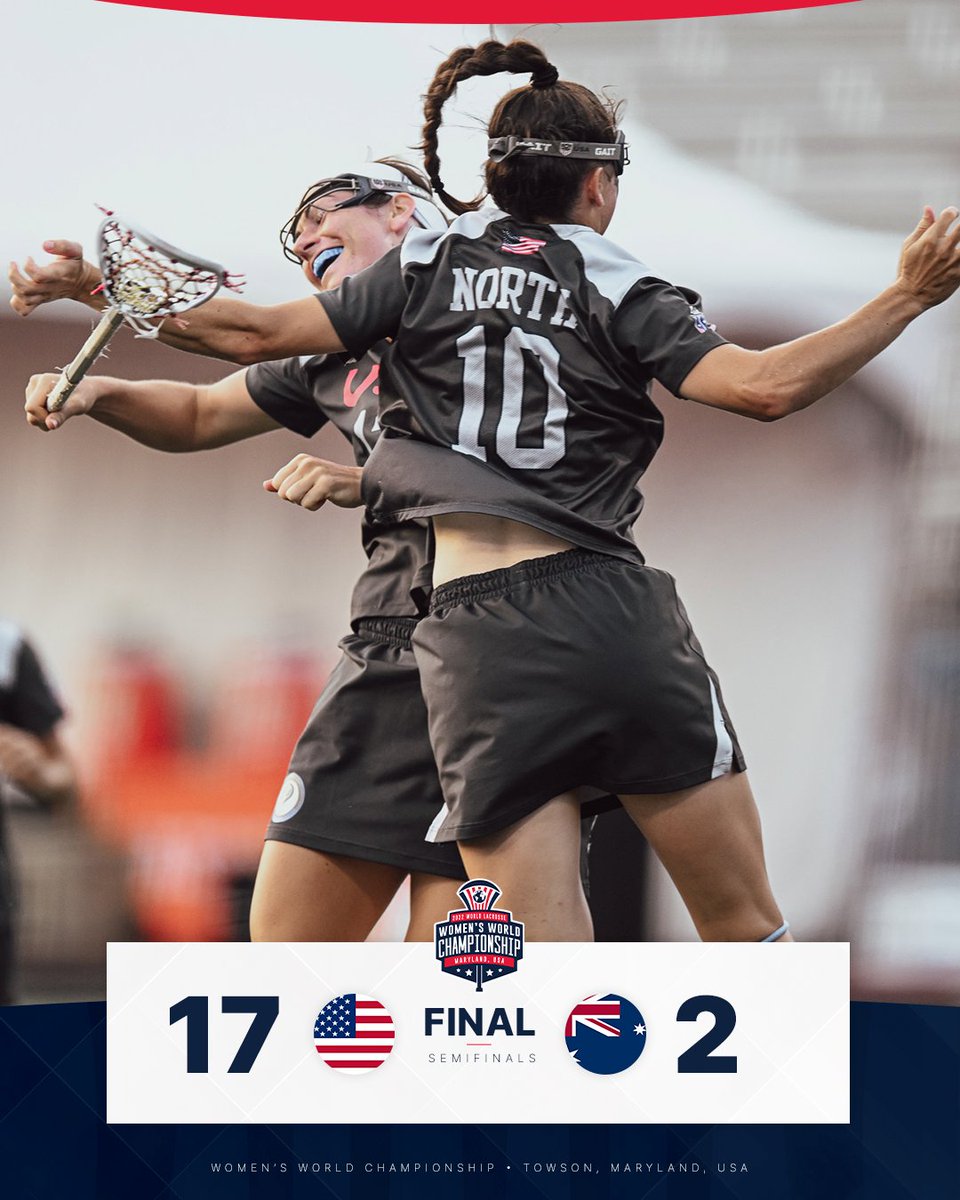 World Lacrosse (@worldlacrosse) on Twitter photo ONE. MORE.
@USAWLax rolls into the final!
#WLWC2022 | <a href="/WorldLax2022/">2022 Women's World Lacrosse Championship</a> ONE. MORE.
@USAWLax rolls into the final!
#WLWC2022 | <a href="/WorldLax2022/">2022 Women's World Lacrosse Championship</a>