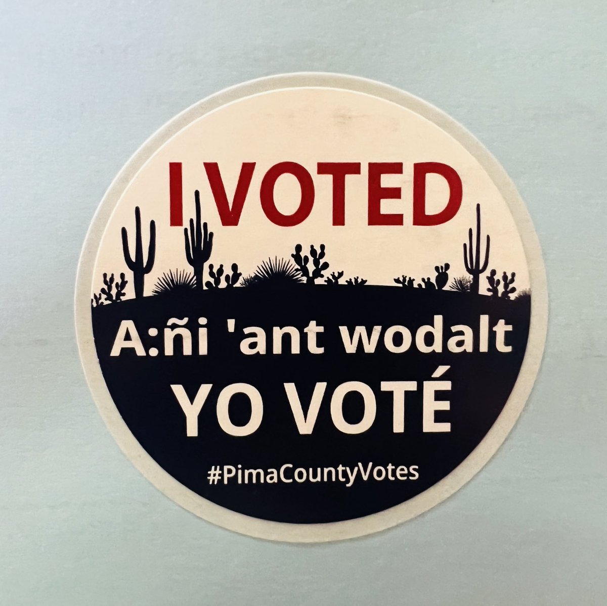 LOVE the new I voted election stickers. #pimacountyvotes ⁦<a href="/GabriellaCKelly/">Gabriella Cázares-Kelly</a>⁩