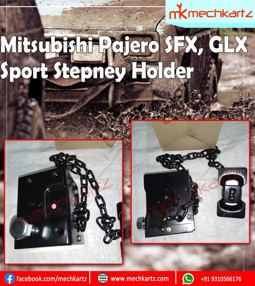 mechkartz's tweet photo. Shop Mitsubishi Pajero SFX, GLX, Sport Stepney/Carrier Holder. Superior quality OEM Products available for all Mitsubishi models.
Pan India Shipping with COD available. For more details visit https://t.co/tpBQSpuZGC or whatsapp 9310566176
#mechkartz https://t.co/eB2KLXI2om