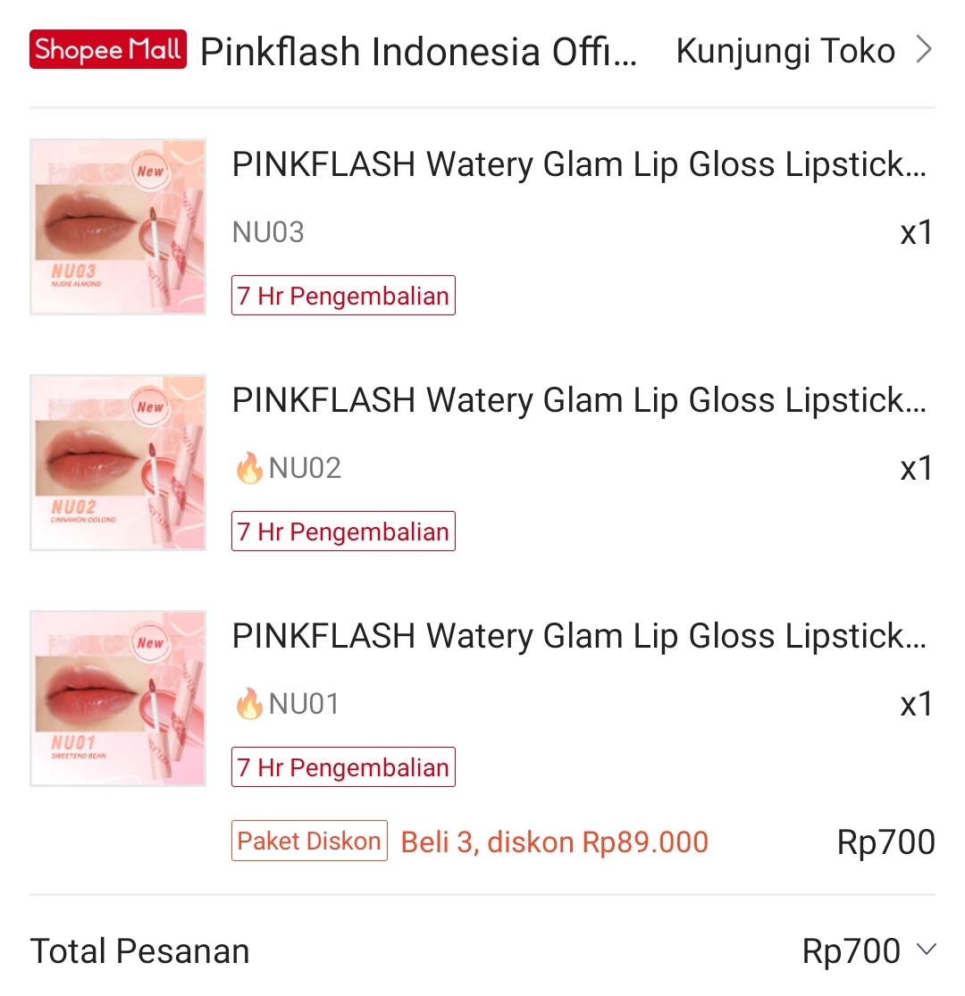 moodycrib's tweet photo. kapan lagi coba 700 perak dapet 3 lippies🏃🏼♀️ mimin pinkflash terbaikkk, sayang minbabe banyaaak banyaaak🫶 #pinkflash #pinkflashmurce https://t.co/HPSe0Z58Da