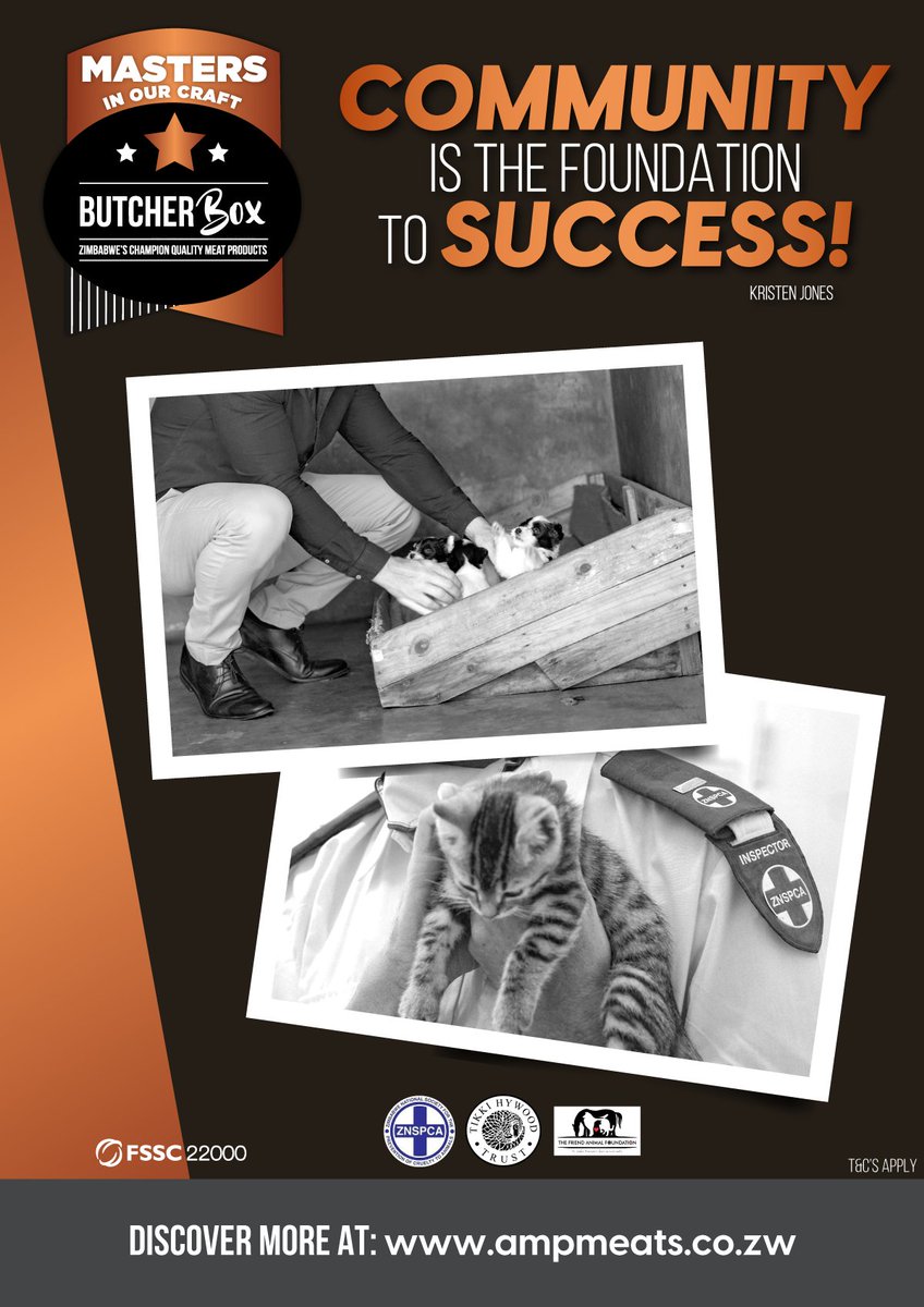 ButcherBoxZw's tweet photo. COMMUNITY is the foundation to SUCCESS!  Kristen Jones

The BUTCHER BOX aims to achieve zero waste in its supply chain operations.

• Quality • Partnership • Upliftment • Support • Togetherness •

Discover more at https://t.co/TGQb5kl4Gv

#mastersinourcraft #community https://t.co/ZpWb4eFJfB