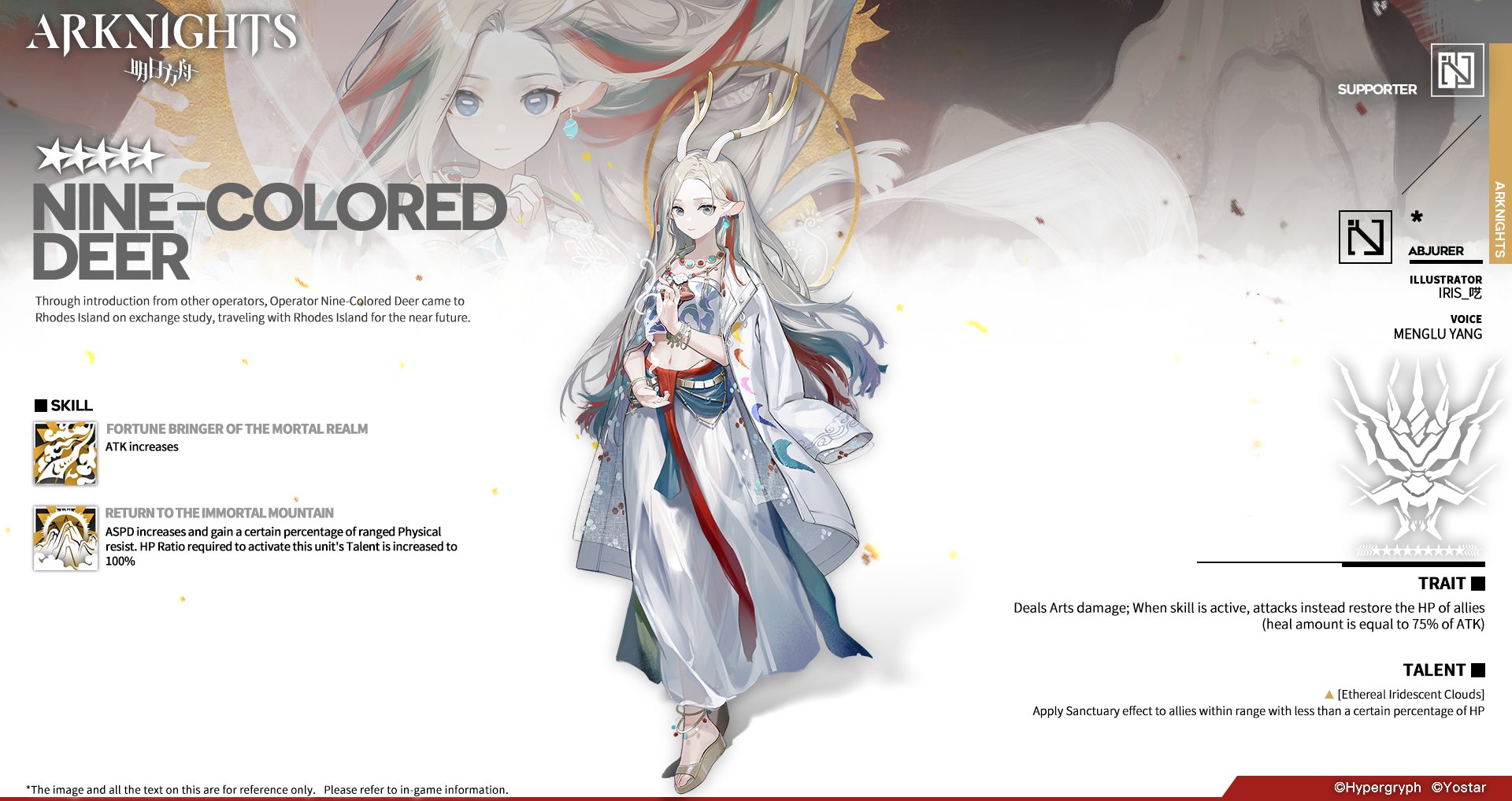 Arknights_EN on Twitter: "Nine-Colored Deer, claims to come from a ...