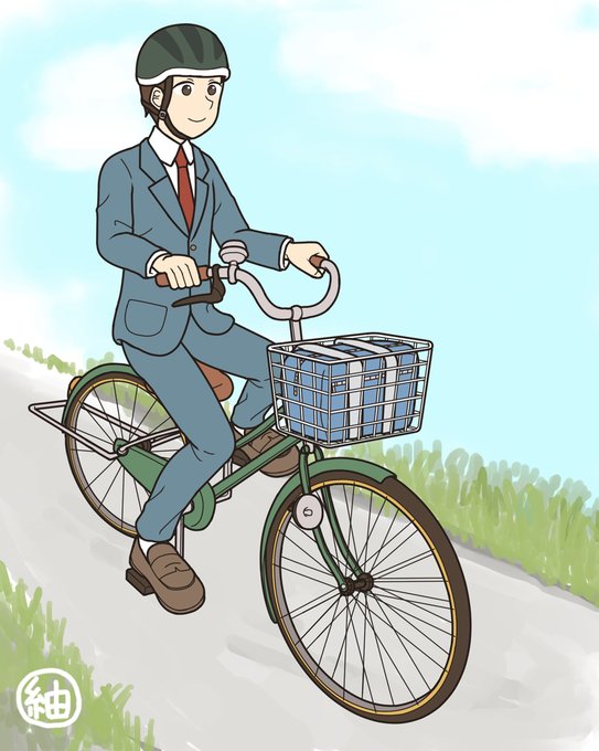 自転車に乗るのtwitterイラスト検索結果