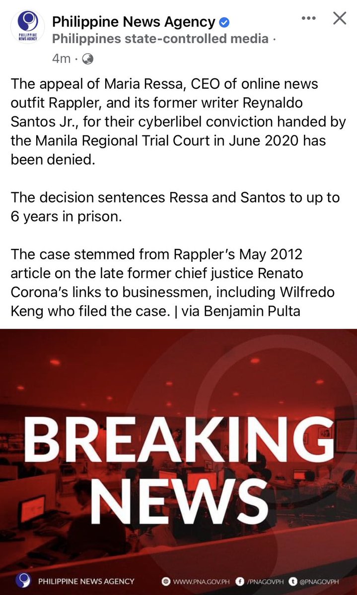 Much more than 32M are not sad about any of this. After the SEC affirmed its closure order on Rappler, now this…
