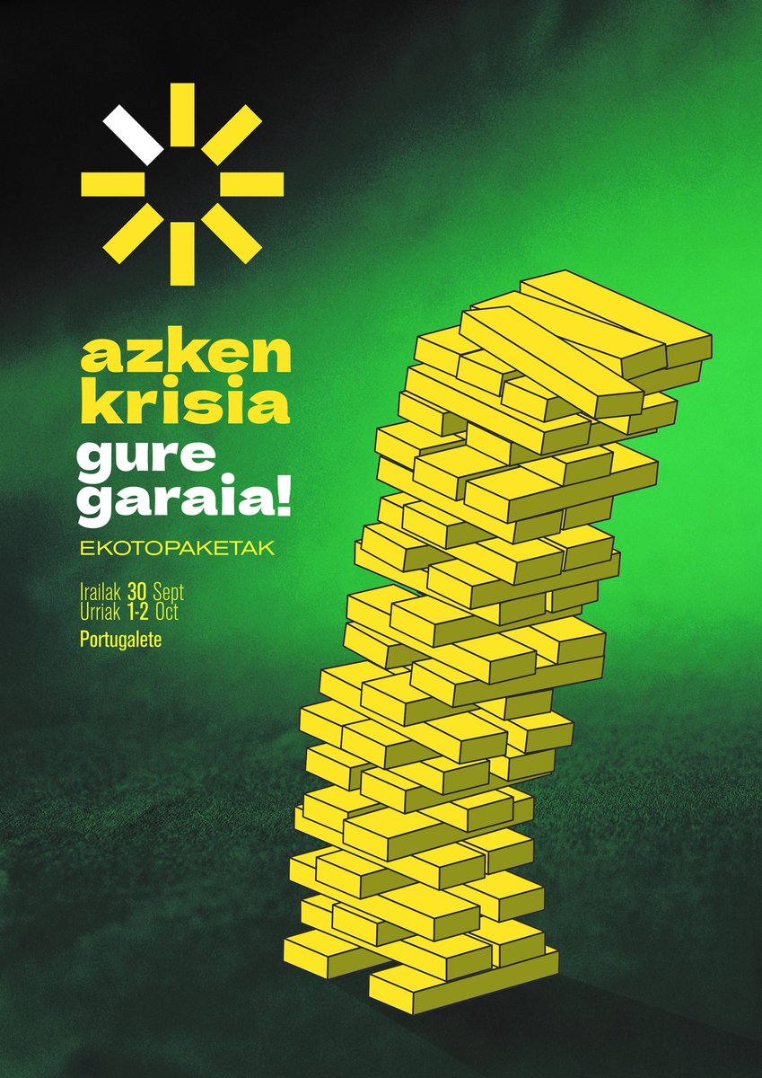 Bizi dugun krisi ekosozialaren aurrean, bada garaia batu eta hausnartzeko.

Itzura ederra daukate @ekotopaketak ek!