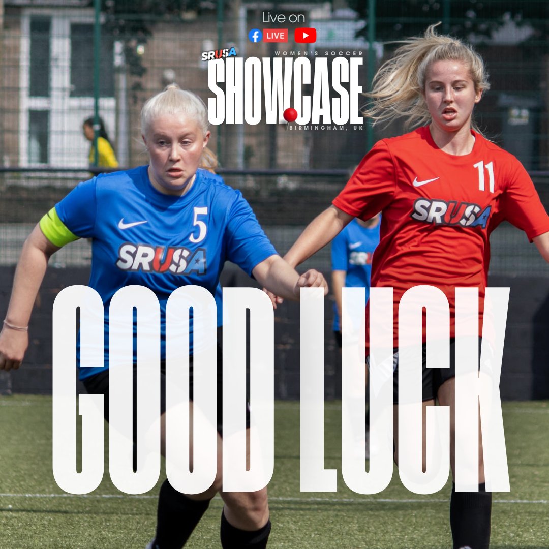 👏 𝙂𝙤𝙤𝙙 𝙇𝙪𝙘𝙠 to everyone taking part in the SRUSA Women's Soccer Showcase being held in Birmingham, England today.

You are able to watch this online at 10am UK 🇬🇧 at youtu.be/QjgPr9lqNqw and on our Facebook page.