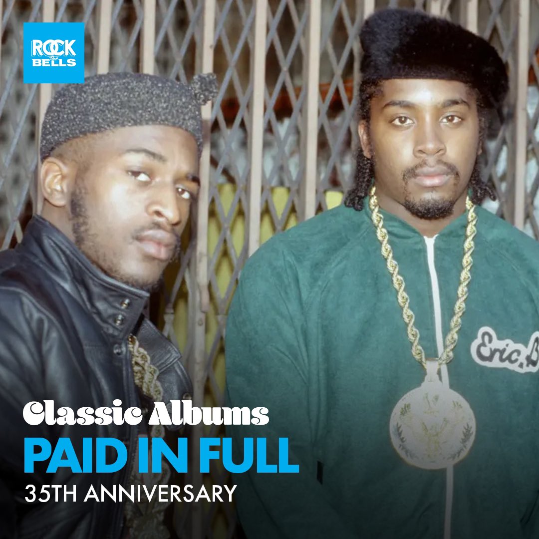 RockTheBells's tweet photo. #ClassicAlbums 🎶 @EricBandRakim emerged into Hip-Hop's mid-1980s rise as a uniquely revolutionary force. The duo of Eric Barrier and Rakim Allah would famously recalibrate the sound and approach of Hip-Hop with their uber-classic debuts. 🏆 #PaidInFull35: https://t.co/8ZZ2XO3Zbh https://t.co/0faznF89yo