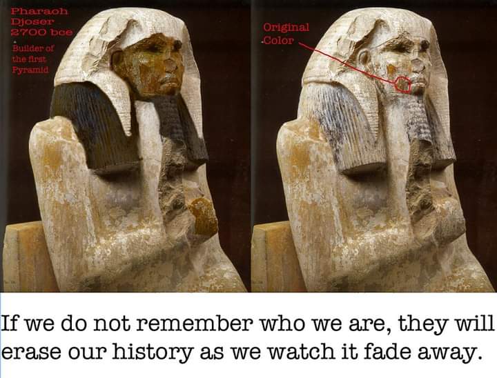 ancientkemite's tweet photo. Since they like to mess around with our ancestral artifacts claiming they are restoring (when they are bleaching and scrubbing), why can't we restore them. The appropriate clues for restoration are there. https://t.co/iFl7y13pnK
