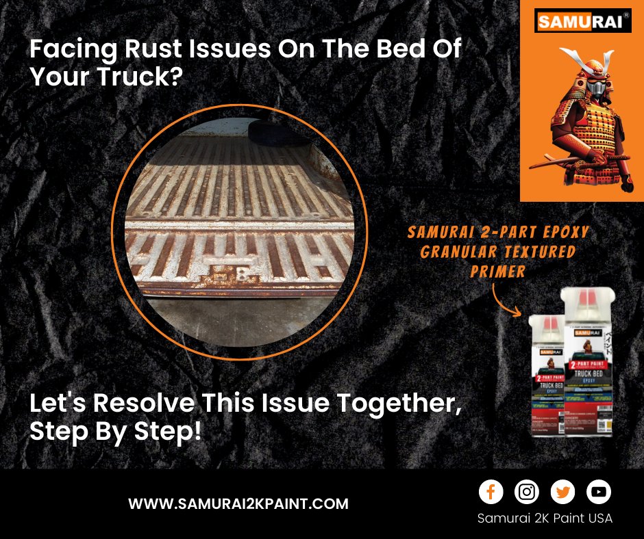 Samurai2KUSA's tweet photo. Just follow these steps to ✨ EASILY ✨ solve rust issues on your truck bed liner! 🛠 You should never have to worry about rusting on your truck bed liner any longer! 💯

#samuraipaint #DIY #PaintYourLove #spraypaint #rust #rusting #truckbedliner #truck https://t.co/js7THsRBCW