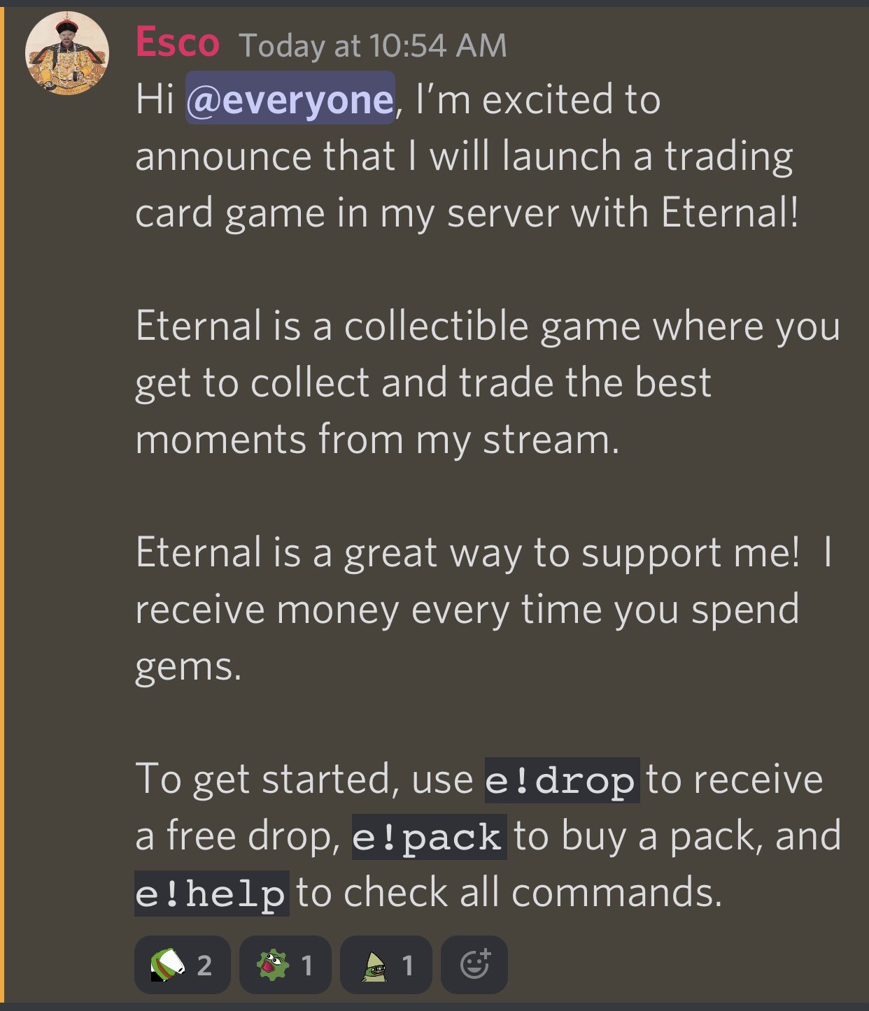 Playing on a trading server! WE GOT ETERNAL 