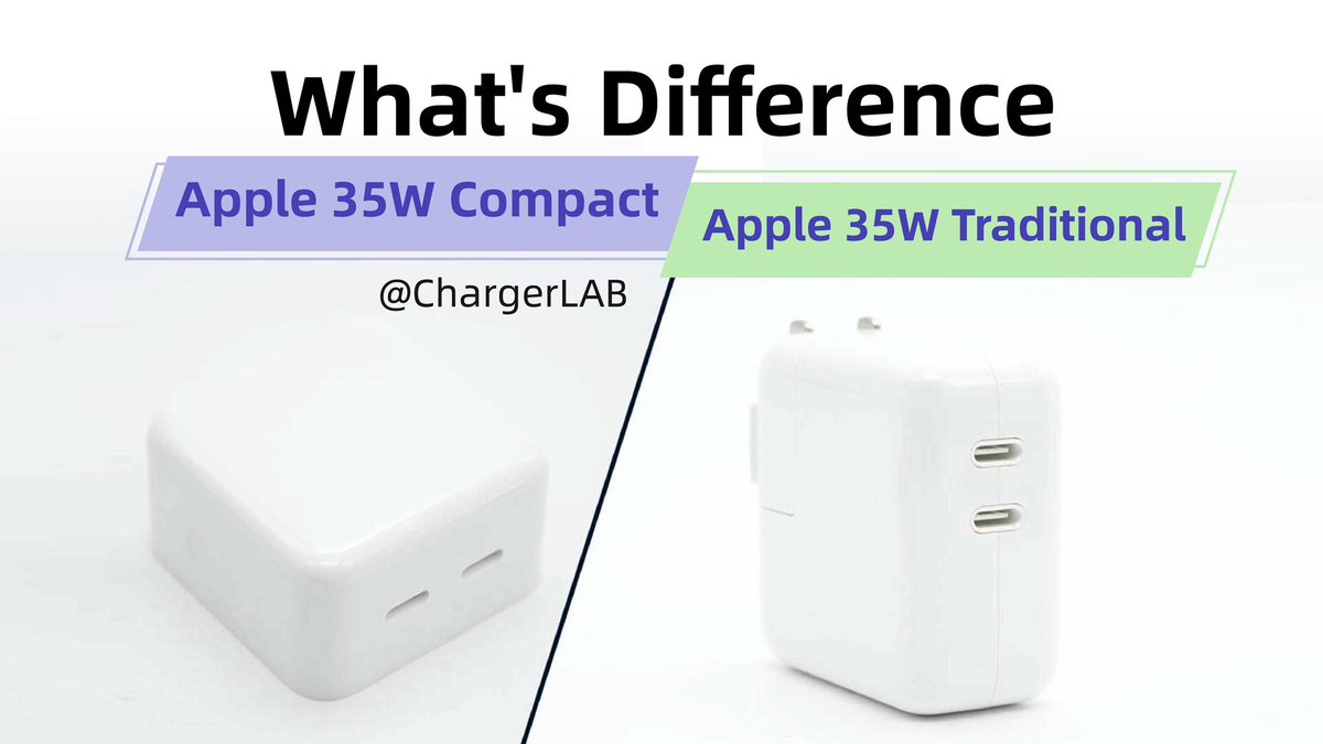 chargerlab's tweet image. What's Difference Between Two Apple 35W Charger (Compact and Traditional) @Apple 

🔗youtu.be/ceP08FYkRgE

#AppleCharger #Apple35W #MacBookAir