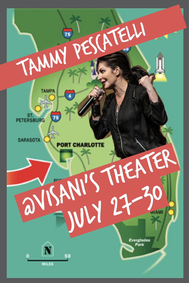 TammyPescatelli's tweet photo. July 27-30
@Visani 
Back by popular demand! Last time we sold out all shows!!
Get your tickets now!!

#TammyPescatelli #VerbalAssassin #tammythebull #WayAfterSchoolSpecial #Comedy #3AMFriend #WayAfterSchoolSpecial #Laughter #marriage #standupcomedy https://t.co/fCkI1yHUtB