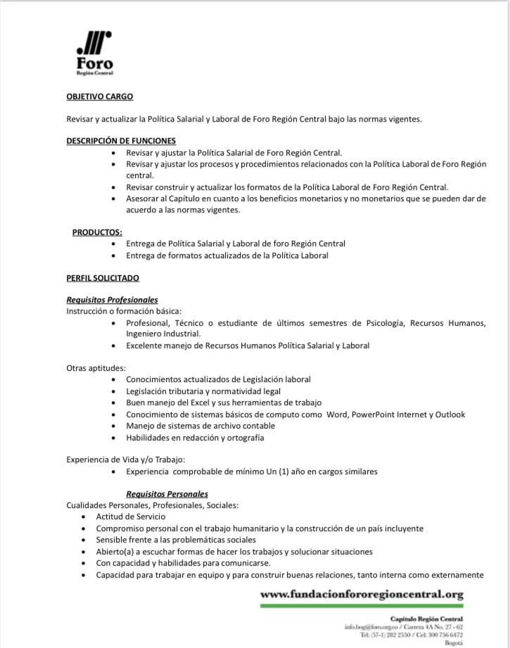 ForoRegCentral_'s tweet photo. #ForoEmpleo 
#ConvocatoriaAbierta #TrabajoSiHay 

Desde #ForoRegiónCentral estamos buscando candidatos/as para el cargo de Profesional de Talento Humano.

Para conocer más sobre esta #Convocatoria, puede verla en nuestra página web.

➡️ https://t.co/kxMjqmbpgC https://t.co/YphFSkr4iw