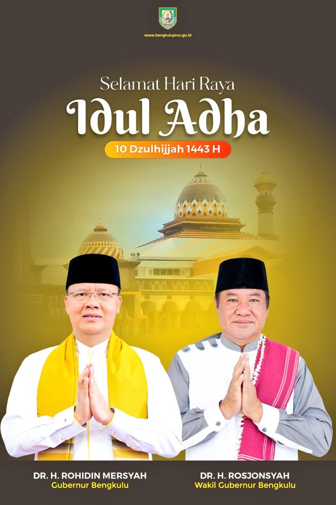 mediacenterBKL's tweet photo. SELAMAT HARI RAYA IDUL ADHA 10 DZULHIJJAH 1443 H

#bengkulumaju #bengkulusejahtera #bengkuluhebat https://t.co/TZrJlpgyLJ