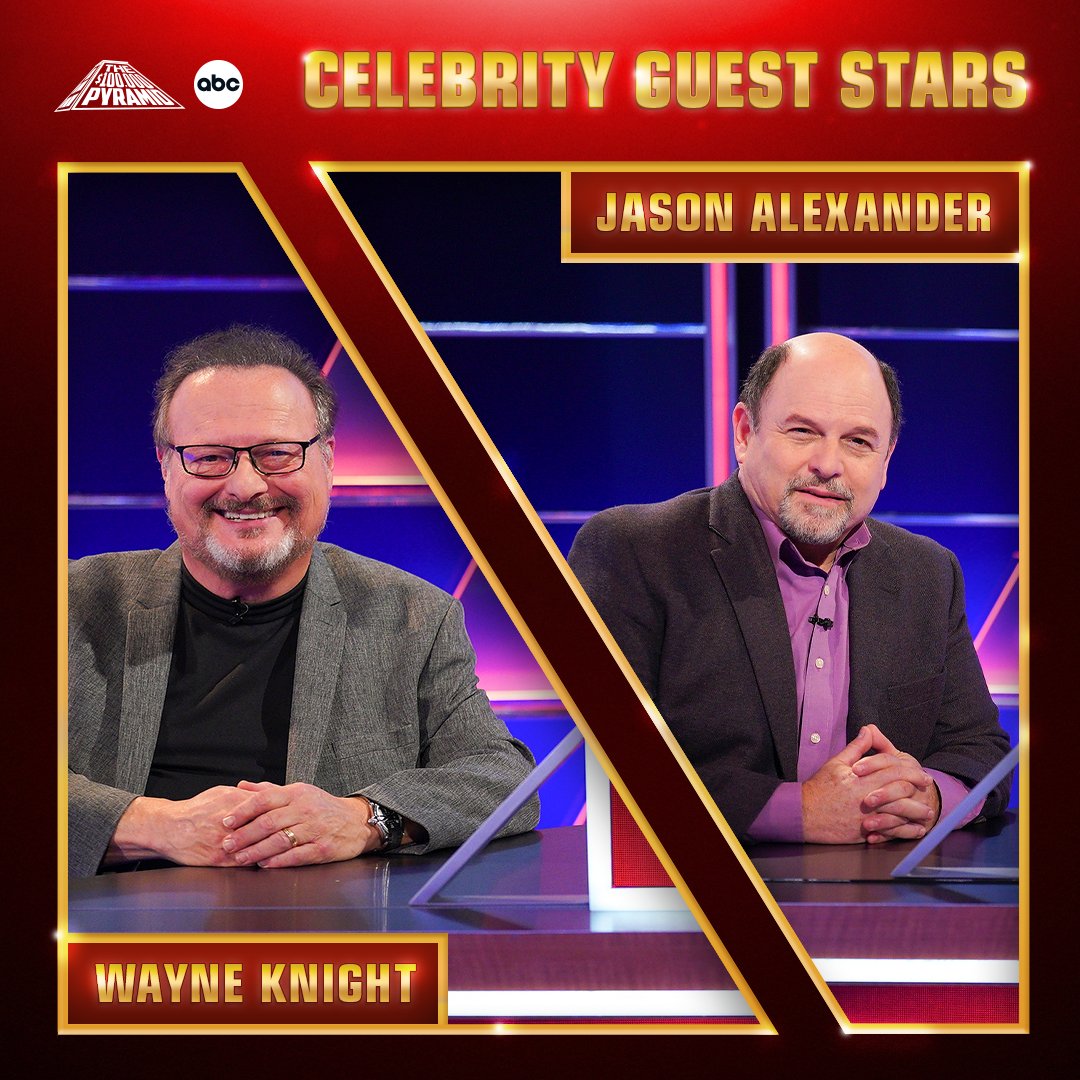 The $100,000 Pyramid (@pyramidabc) on Twitter photo It's the summer of The #100KPyramid! ☀️ Don't miss this showdown between <a href="/IJasonAlexander/">jason alexander</a> and <a href="/iWayneKnight/">Wayne Knight</a> Sunday at 10/9c on ABC! Stream on Hulu. It's the summer of The #100KPyramid! ☀️ Don't miss this showdown between <a href="/IJasonAlexander/">jason alexander</a> and <a href="/iWayneKnight/">Wayne Knight</a> Sunday at 10/9c on ABC! Stream on Hulu.