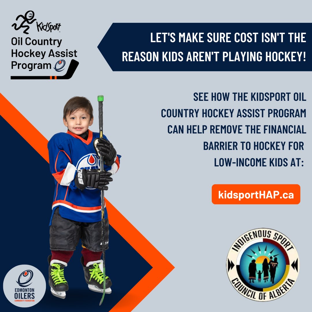 KidSport Alberta (@kidsportalberta) on Twitter photo Both KidSport and <a href="/SportIsca/">Indigenous Sport Council Alberta (ISCA)</a> recognize the importance of assisting MORE Indigenous children into sport! That's why we've teamed up as part of the Hockey Assist Program to ensure ALL kids who want to play hockey in Oil Country are able to! 💙🧡
🏒 kidsportHAP.ca 🏒 Both KidSport and <a href="/SportIsca/">Indigenous Sport Council Alberta (ISCA)</a> recognize the importance of assisting MORE Indigenous children into sport! That's why we've teamed up as part of the Hockey Assist Program to ensure ALL kids who want to play hockey in Oil Country are able to! 💙🧡
🏒 kidsportHAP.ca 🏒