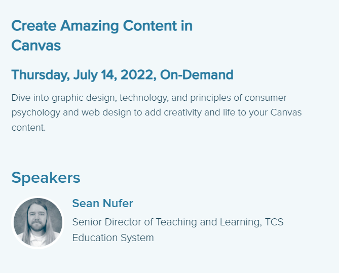 You all ready, #CanvasFam?  One week to go until we rock and roll at #InstructureCon.  I've prepared a fast-paced session full of awesome just for you.  Go register (free) and don't miss out!  😁 🤘 
@Canvas_by_Inst