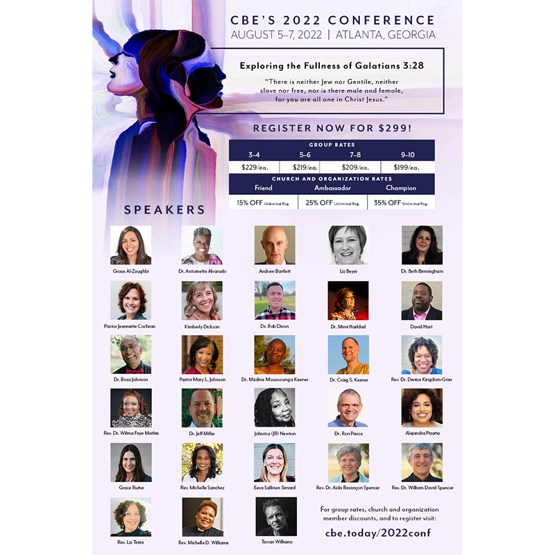 JCochran4040's tweet photo. Join me in Atlanta, GA, for #exploringthefullness of Galatians 3:28, CBE’s 2022 international conference. Register now and book your room to hear me and others share about how God has called both women and men to serve equally in the church, home, and world. https://t.co/DpmOwVKzS4