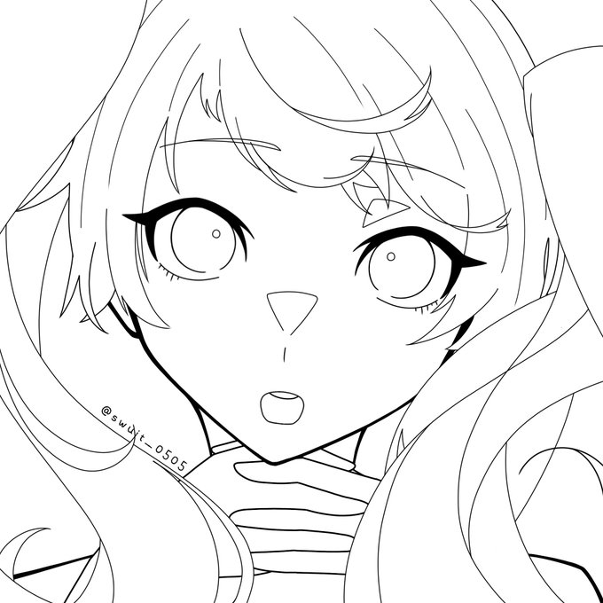 線画配布のtwitterイラスト検索結果