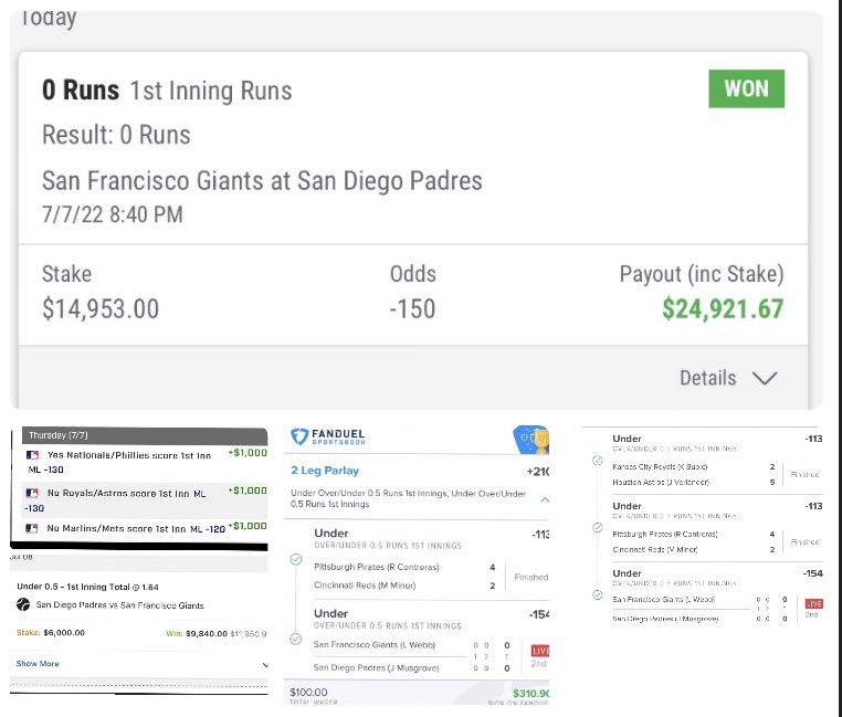 NRFIalgorithm's tweet photo. Todays slate➡️100k in winnings💰

3-0 VIP PARLAY SWEEP TODAY✅ (3-0)+440🧃64% VIP win rate all time 

THERE IS SO MUCH MORE MONEY TO BE MADE as I secured my VIP members/Discord over 100k in winnings today only🤩🤯

🌟LIKE THIS &amp; DM ME “3FREE” FOR 3 FREE DAYS OF VIP DM’d to you🌟 https://t.co/zhWzyliwcU