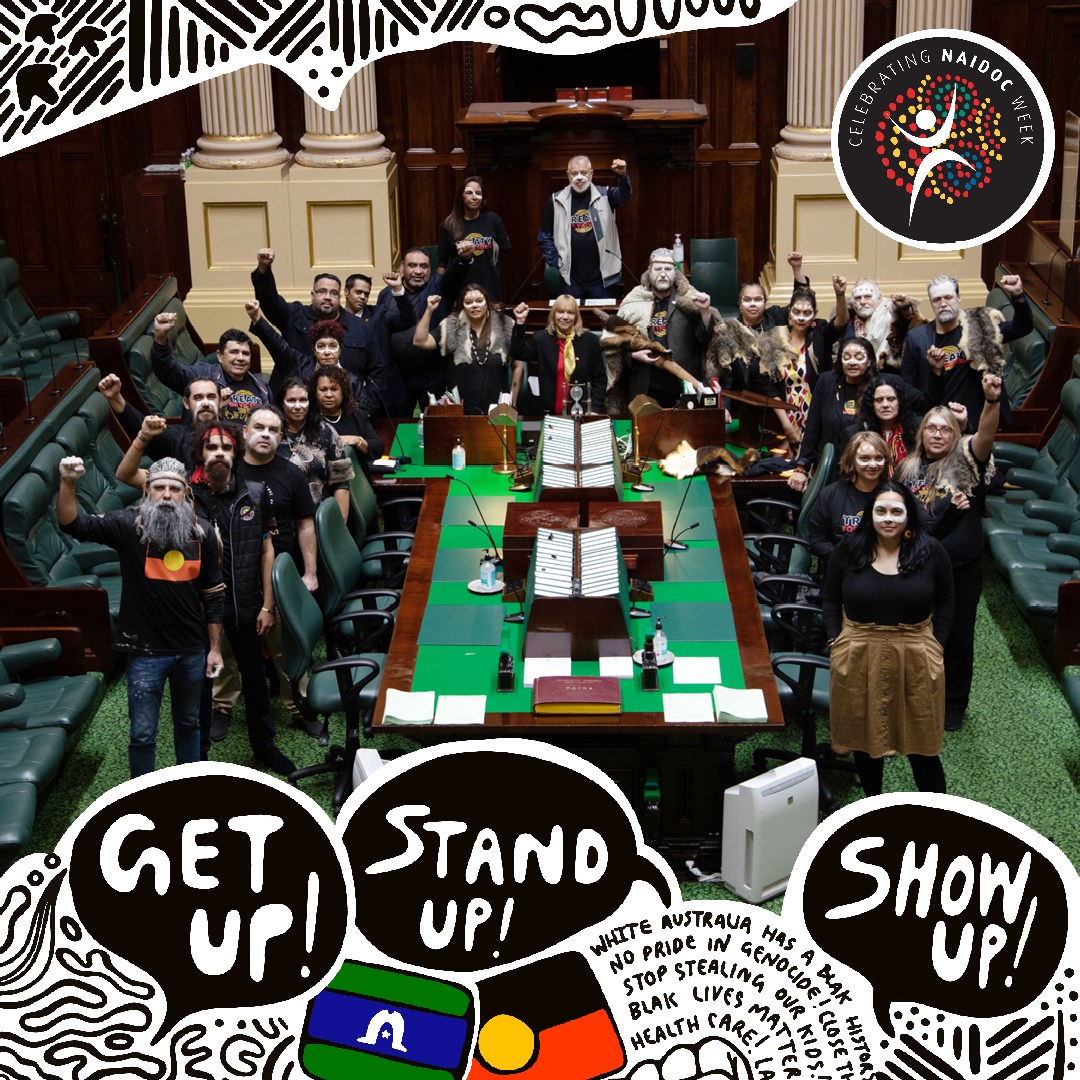 NAIDOC Week is a time for me to reflect on what we have achieved @firstpeoplesvic. These are our members, the heart and soul of the Treaty movement here in Victoria. Together we have paved the way in Victoria. Happy NAIDOC Week all. #NAIDOC2022 #getupstandupshowup